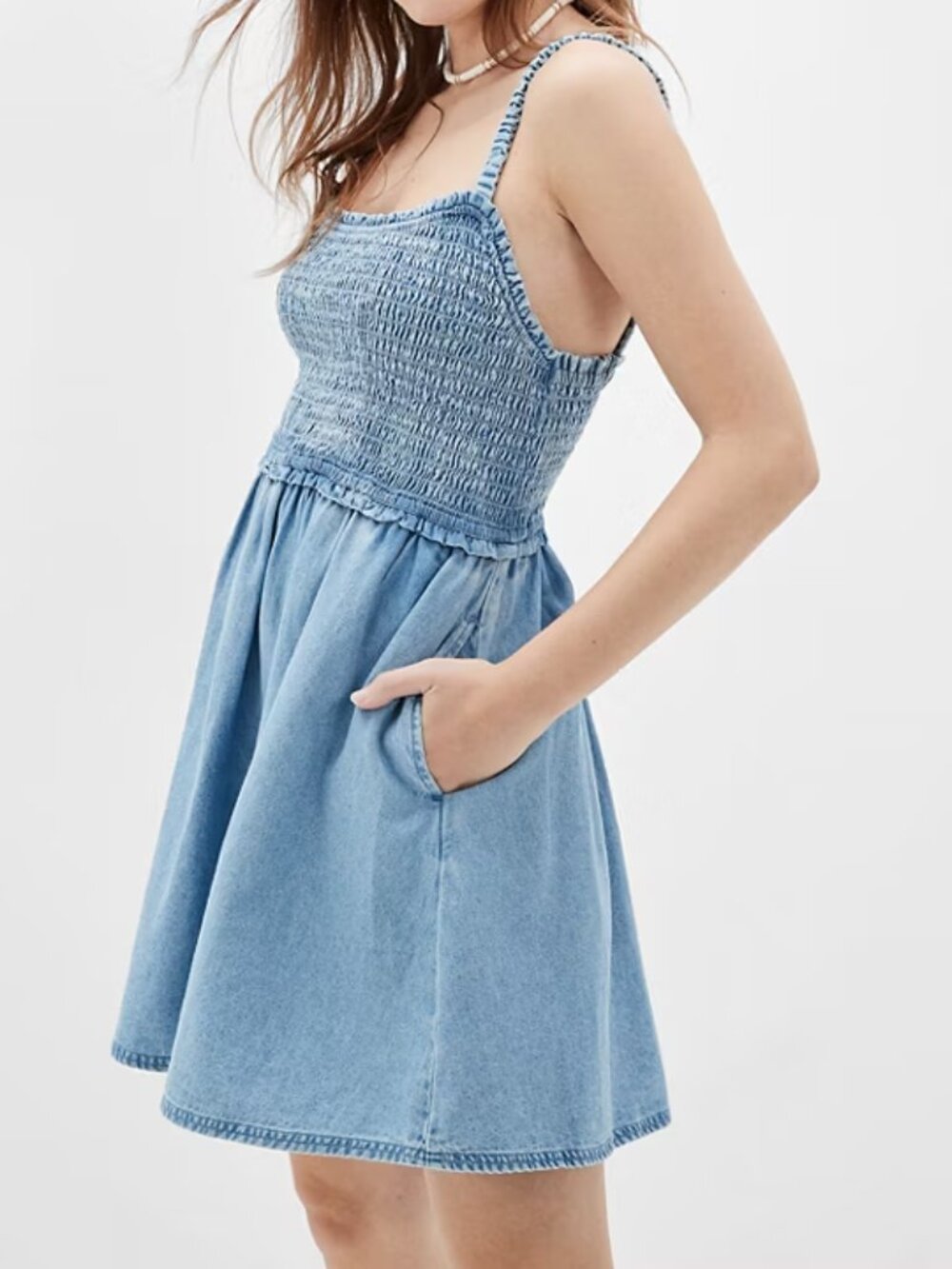 American Eagle Summer Dream Sleeveless Dress Blue Size Large - Picture 3 of 7